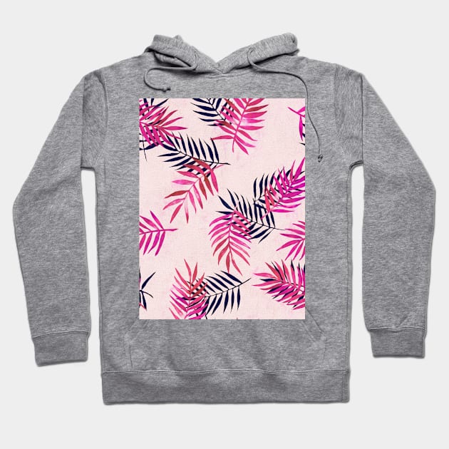 Pink Palm Pattern Hoodie by micklyn